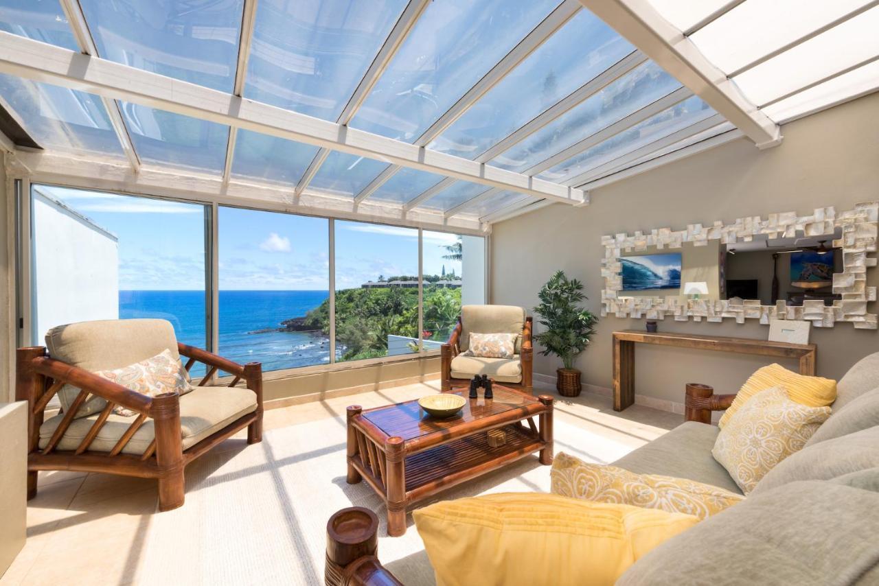 Puu Poa Ocean Bluff Condo, Incredible Views, Walk To Beaches, Pool & Tennis Princeville Exteriér fotografie